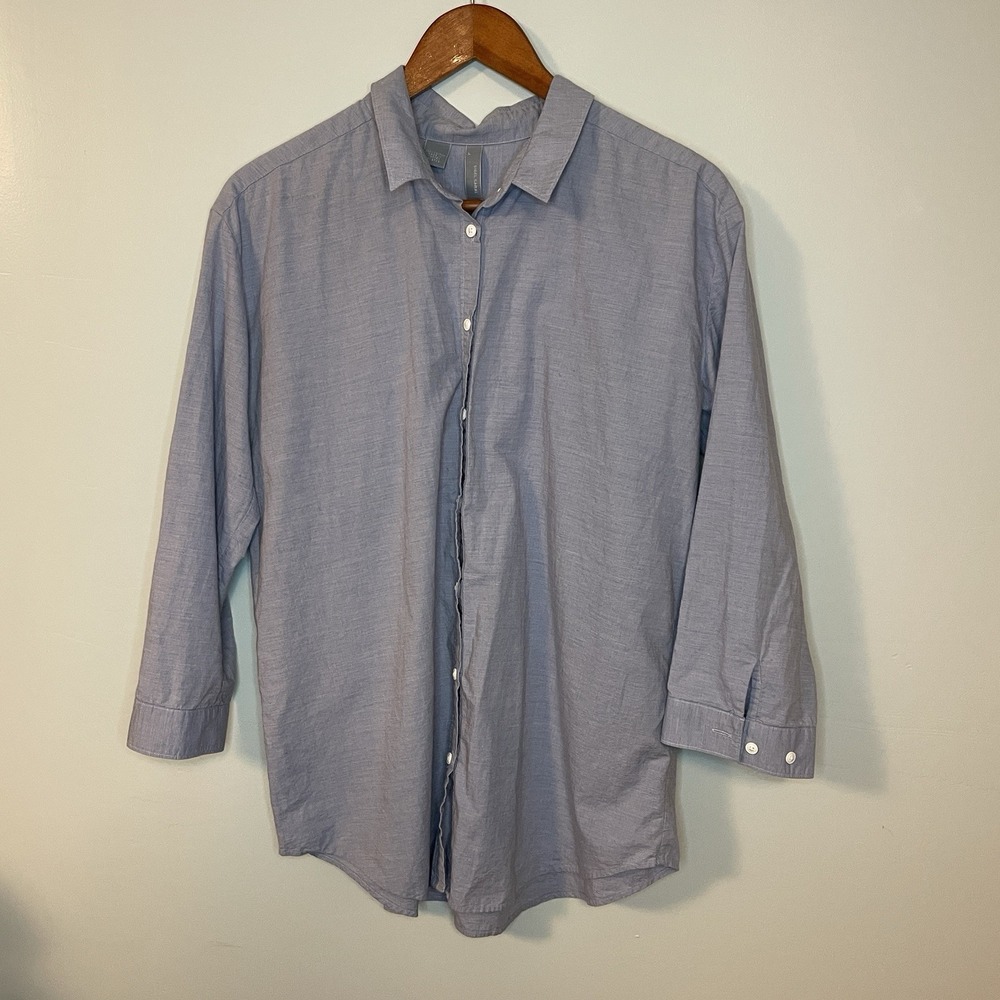 Sibel Saral Blue Long Sleeve‎ Blouse Business Casual